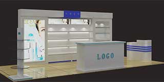 白色木漆化妆品展柜