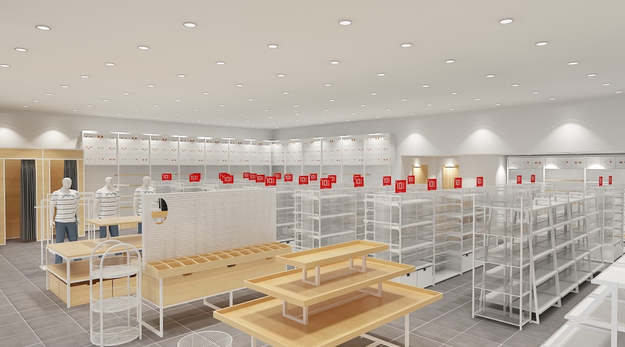 超市展柜，名创优品